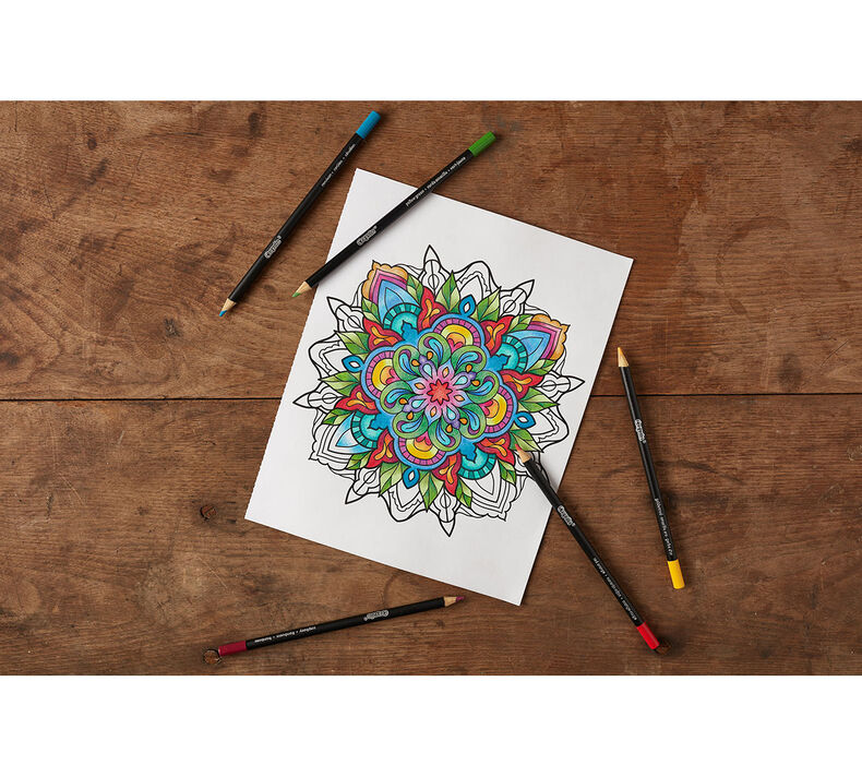 Happy And Energized Adult Coloring Book Crayola Pencils The Art Of  Mindfulness