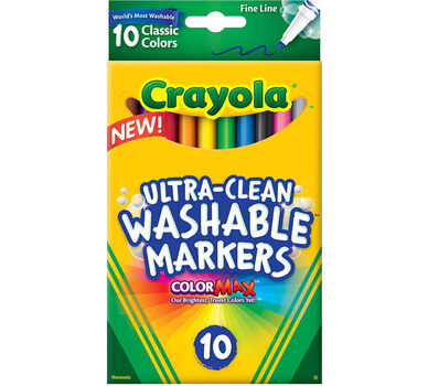 ultra clean markers fine line classic colors 10 ct crayola