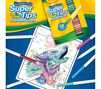 Washable Super Tips Markers, 50 Count.  Partially colored wolf coloring page. 
