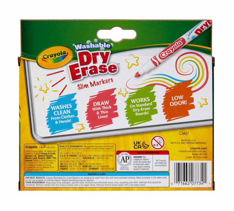 Crayola 5 Fine Line Dry Erase Markers 4ct