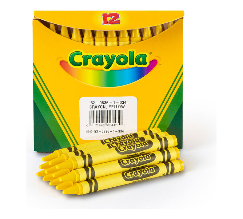 Yellow Bulk Crayons, 12 Count
