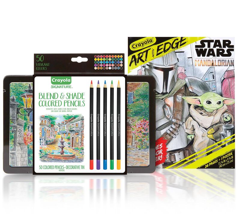 Mandalorian Coloring Gift Set, 50 Colored Pencils
