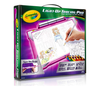Crayola; Light-up Tracing Pad; Pink; Art Tool; Bright LEDs; Easy