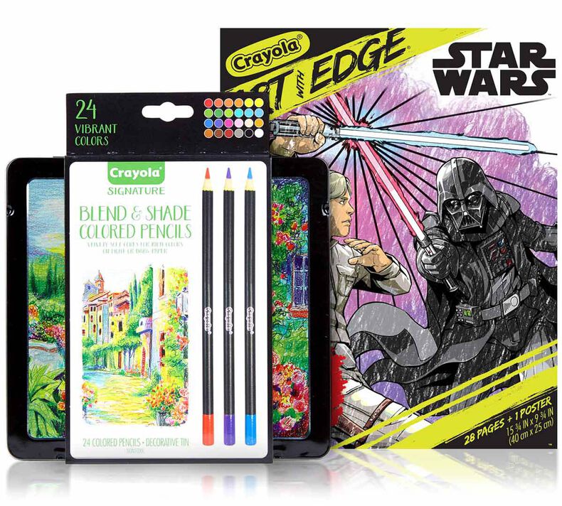 Art with Edge Star Wars Coloring Book with Blend & Shade Colored Pencils Set