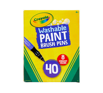 No Drip Paint Brush Pens, 40 Count, 8 Colors  
