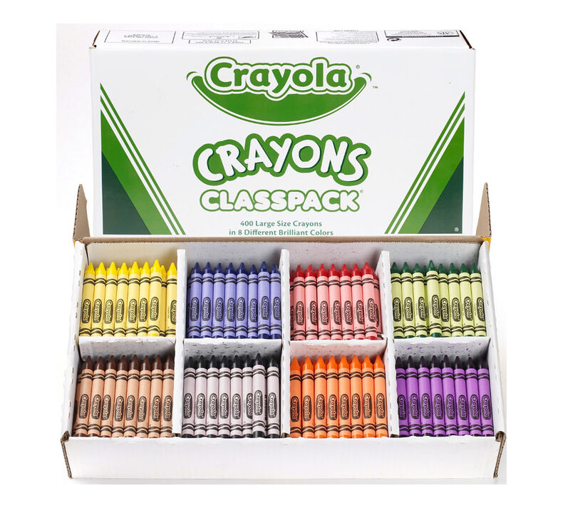 Large Crayon Classpack, 400 Count, 8 Colors