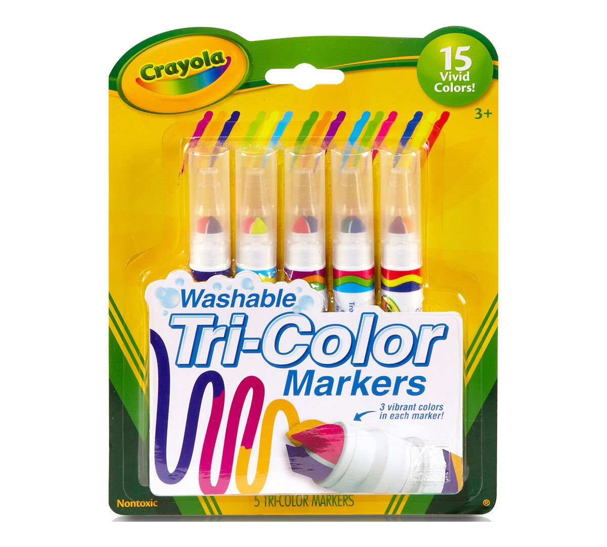 washable tri-color markers