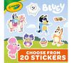 Bluey Coloring Book and Sticker Sheet, 96 pages. Choose from 20 stickers.