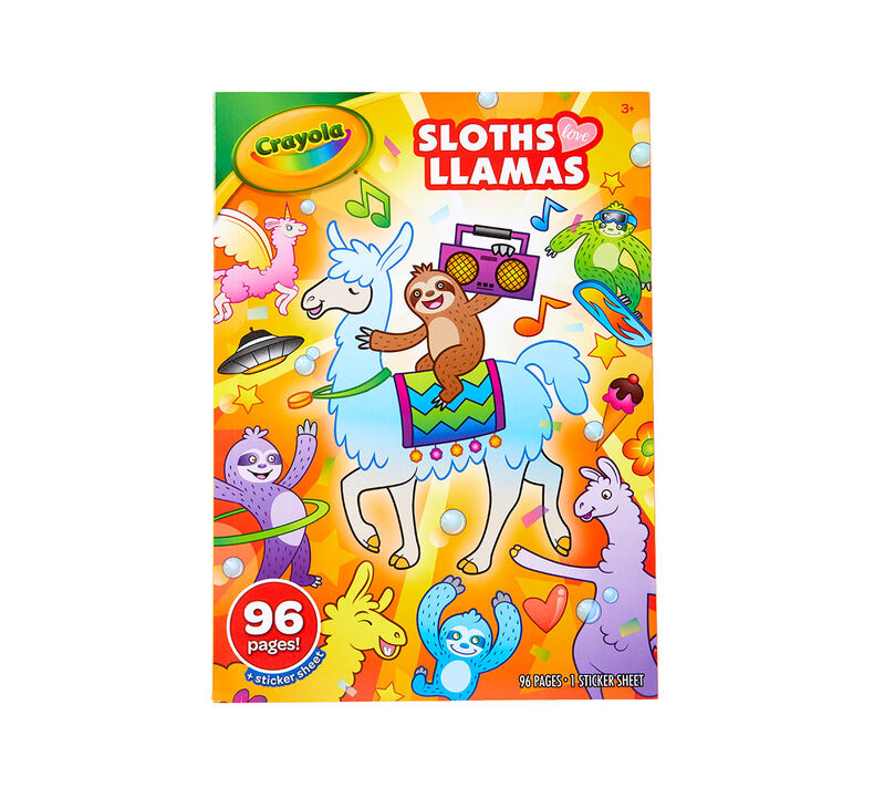 Crayola Sloths Love Llamas Coloring Book Sticker Sheet Gift For Kids 96 Pgs Crayola