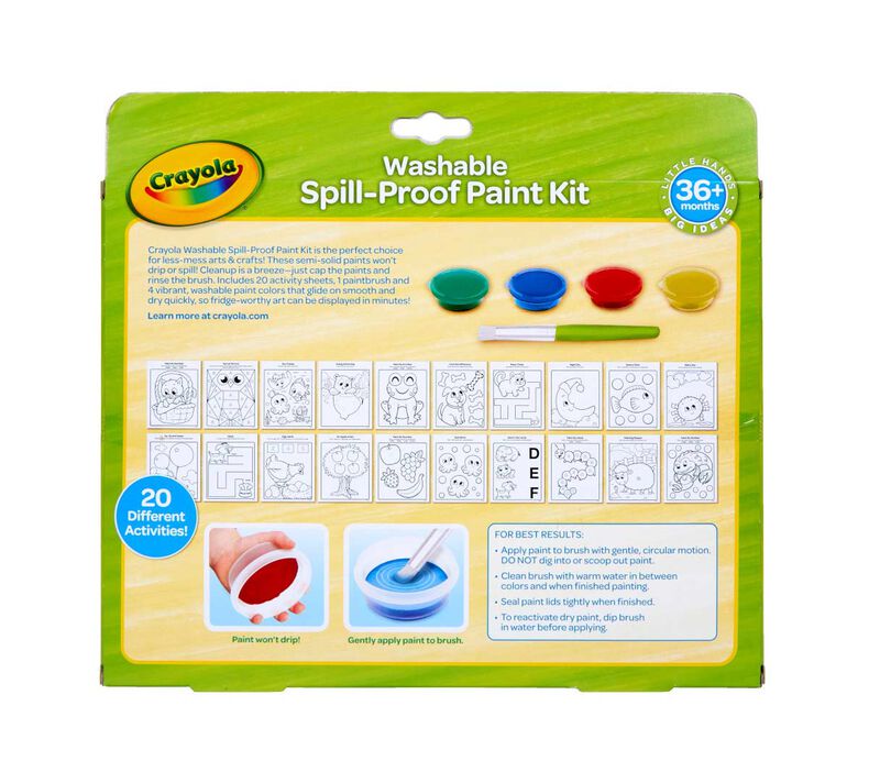  Crayola Spill Proof Paint Set, Washable Paint for Kids, Ages 3,  4, 5, 6 : Toys & Games