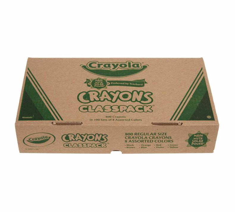  Crayola Crayon Classpack, 800 Count, Bulk School Supplies For  Teachers, Large Crayon Box, 8 Colors : Health & Household