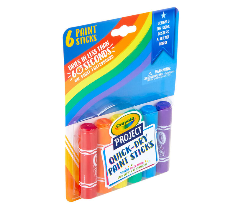 Water-Based Paint Sticks with Caps for Kids, 6-Pack