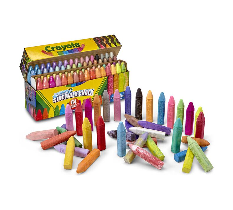 Gifts for Kids Outdoor Crayola Sidewalk Chalk Washable 64 Count