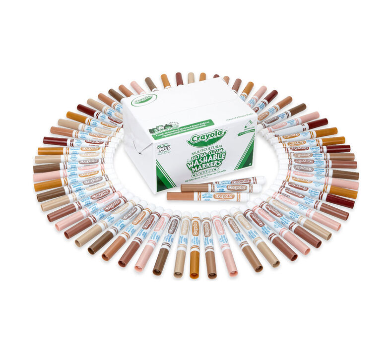 Multicultural Ultra-Clean Washable Markers Classpack, 80 Count, 8 Colors