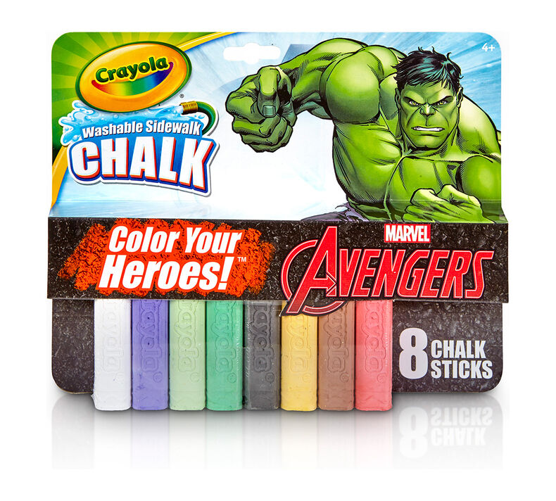 8 ct. Incredible Hulk Washable Sidewalk Chalk - Color Your Heroes!