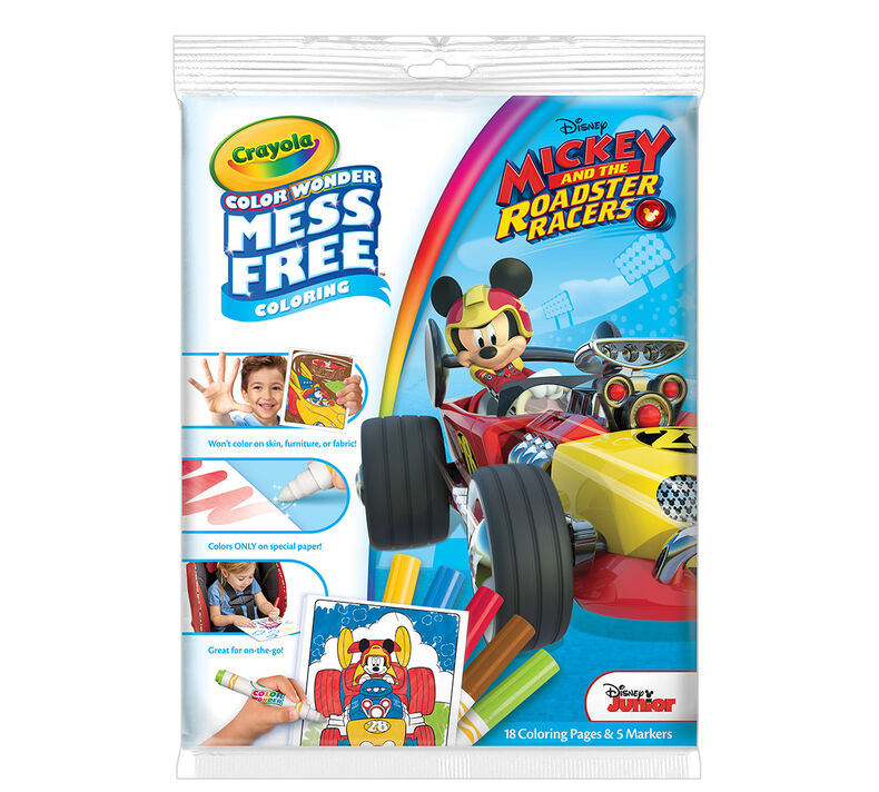 Color Wonder Mess Free Coloring Pad & Markers, Mickey and the Roadster Racers