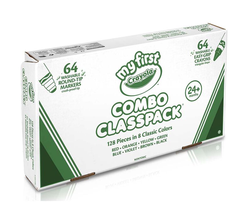 My First Crayola Classpack Combo, Crayons & Markers, 128 Count, 8 Colors