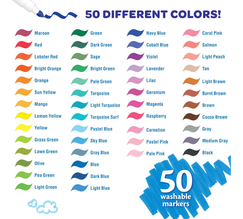 Download Washable Super Tips Markers, 50 Count | Crayola
