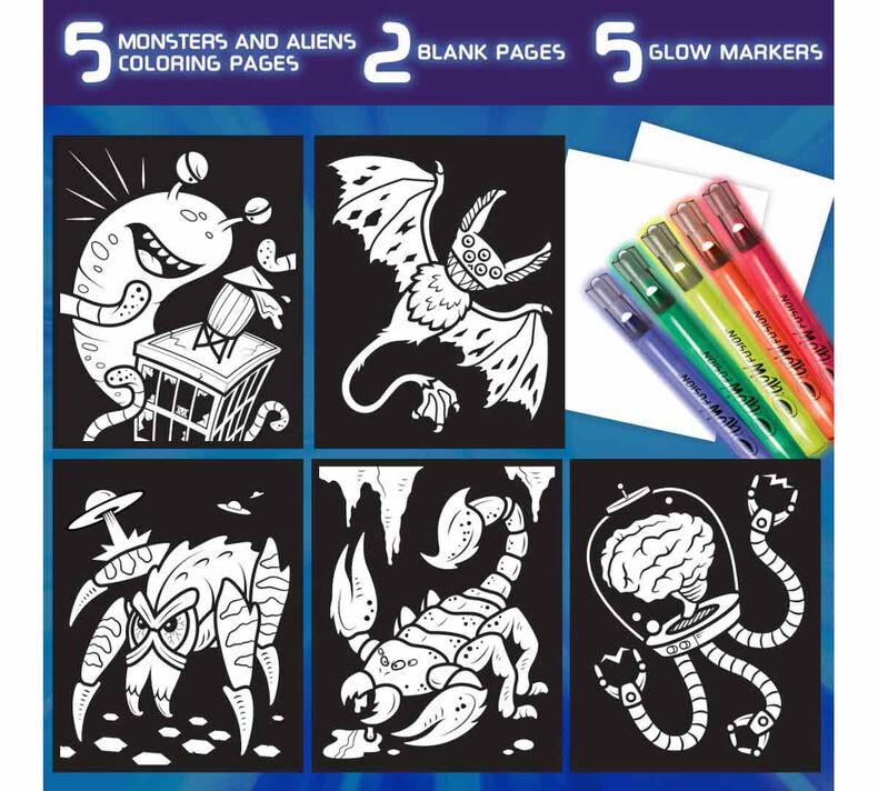 Crayola Glow Fusion Marker Colouring Set - Deep Sea Creatures – Crayola  Canada