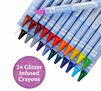 24 Glitter Infused Crayons