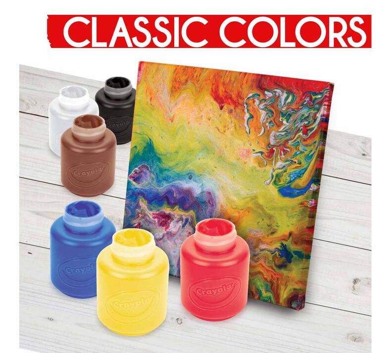Washable Kids Paint Set, 6 Bold Colors, Crayola.com