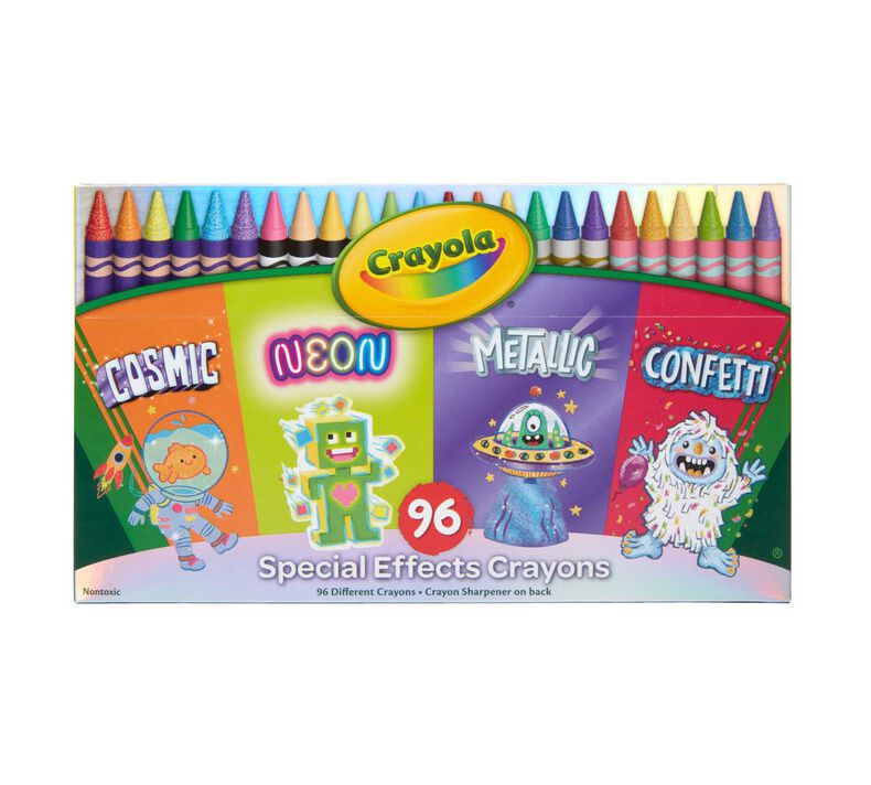 Confetti, Metallic, Neon & Cosmic Crayon Set, 96 Count