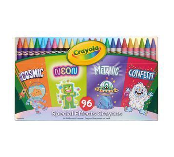 Confetti, Metallic, Neon & Cosmic Crayon Set, 96 Count front view