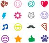 Pip-Squeaks Washable Emoji Stampers, 16 count, stamper images.