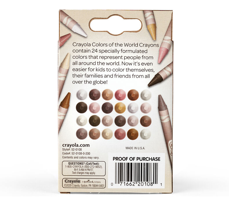 Colors of the World Skin Tone Crayons, 24 Count