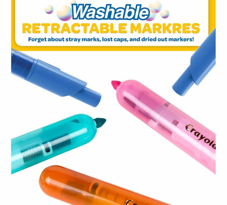 Crayola 10CT Clicks Markers, Cap Free Markers, Lid Free