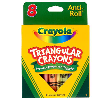 anti roll triangular crayons 8 ct crayola