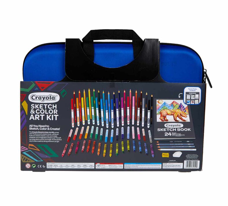 Crayola Sketch and Color Art Coloring Set, Beginner Child, 70 Pieces