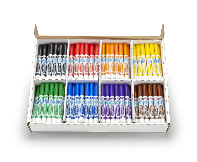 Washable Markers Classroom Pack, Fine Point, 8 Color, Pack Of 200