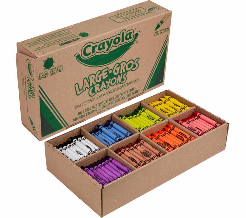 Large Crayon Classpack, 400 Count, 8 Colors