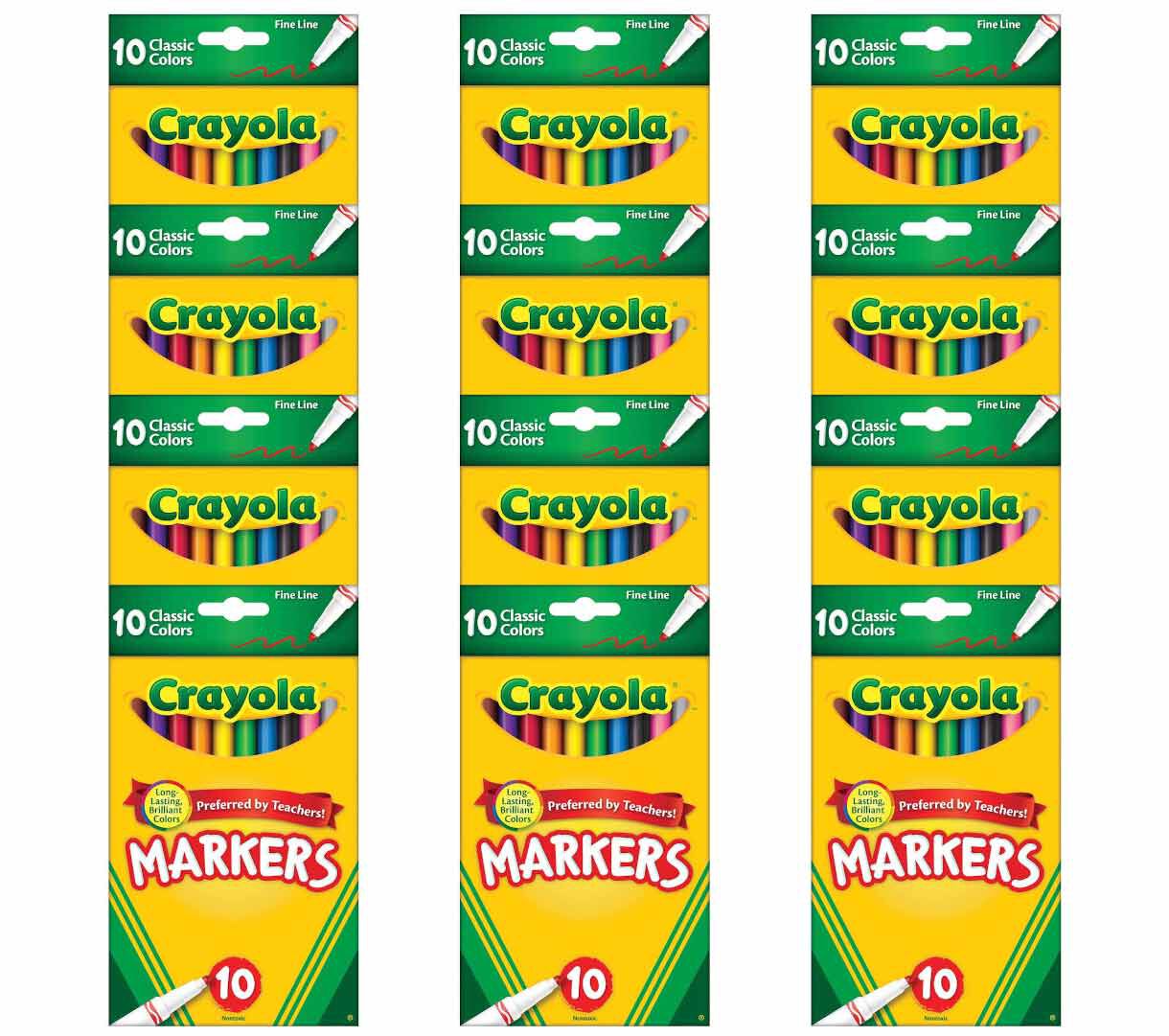 Classic Fine Line Markers, 12 Packs of 10ct | Crayola