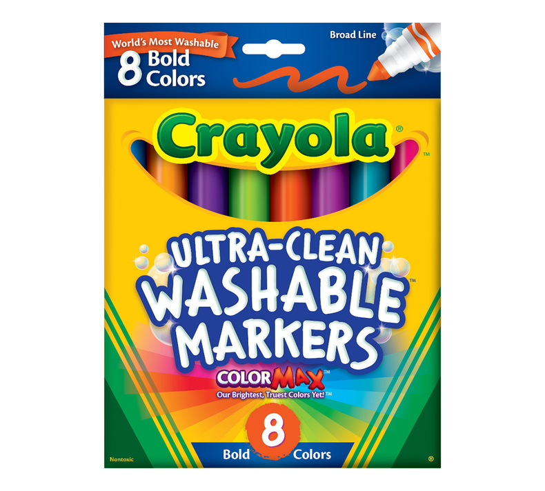 Crayola; Ultra-Clean; Broad Line Markers; Art Tools; 6 Packs of 40