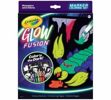 Monsters and Aliens Glow Fusion Coloring Set front view.