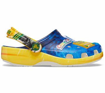 Crayola X Crocs Toddlers Classic Clog, Multi/White right side view