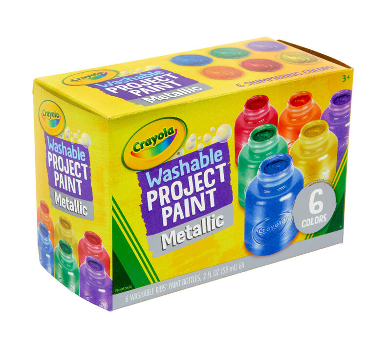 Colorations Kids 4 oz Paint Set - 6 Prime Colors, 6 Glitter Colors, 6  Metallic Colors - Non