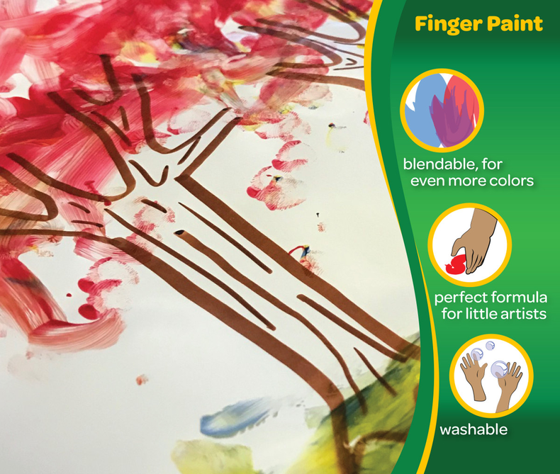Crayola Washable Finger Paint 8oz 3/Pkg-Primary