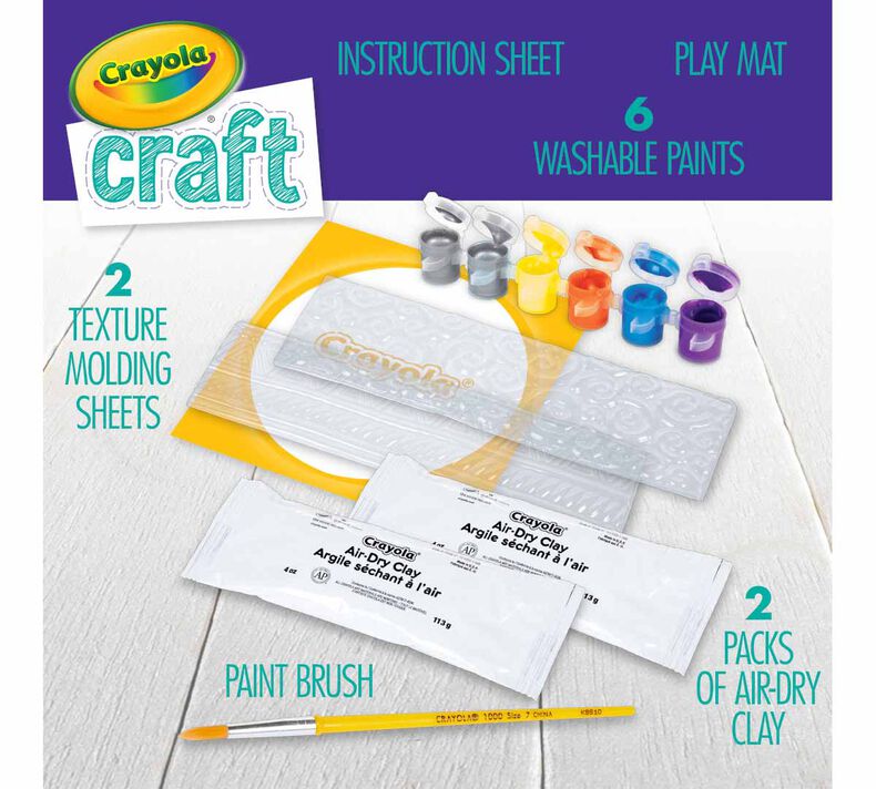 Textured Pots Craft Kit, Air Dry Clay Craft, Crayola.com