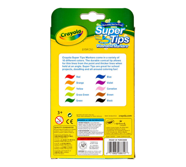 CRAYOLA SUPERTIPS MARKERS: Enjoy more variety with our 80 Crayola SuperTips  washable markers, featuring 70 bold SuperTips colors, and 10…