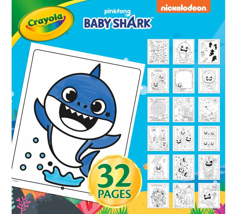 Crayola 16pg Baby Shark Color Wonder Travel Activity Pad with 3 Markers