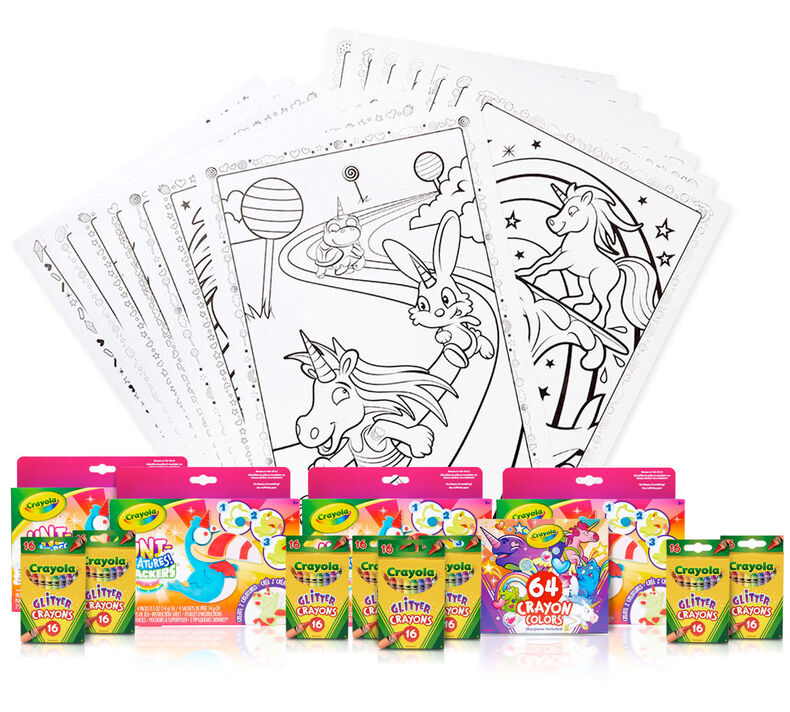Unicorn Party Activities & Kids Glitter Party Favors Set