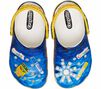 Crayola X Crocs Toddlers Classic Clog, Multi/White both shoes top view. 
