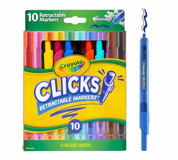 Clicks Retractable Markers, 10 Count Front of Package