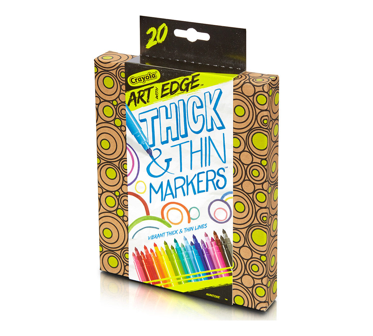 Crayola Art With Edge, Thick & Thin Markers, 20 count, Art Tools