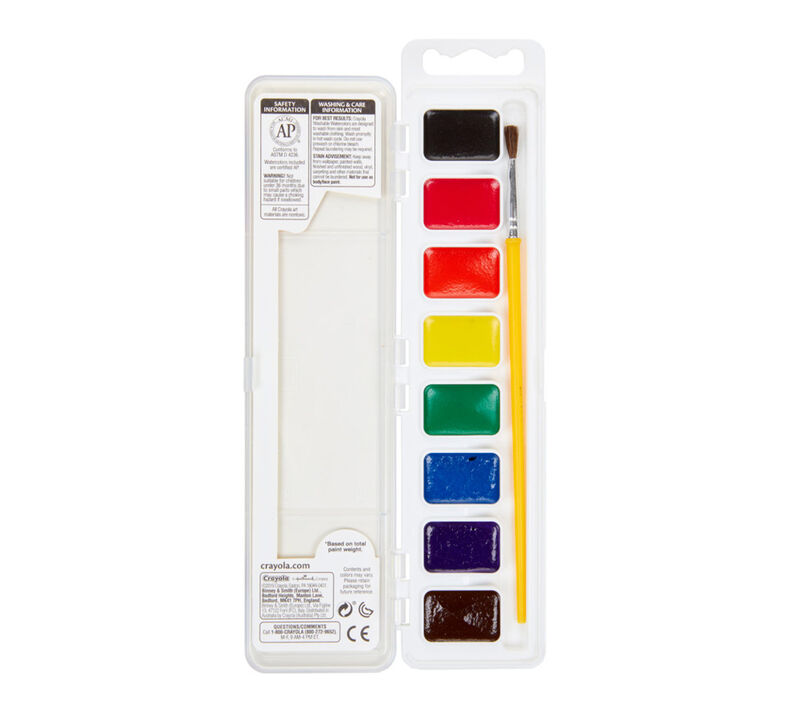 Washable Watercolor Paints, 8 Count