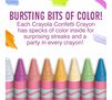 Confetti Crayons have bursting bits of color! Each Crayola confetti crayon has specks of color inside for surprising streaks and a party in every crayon.