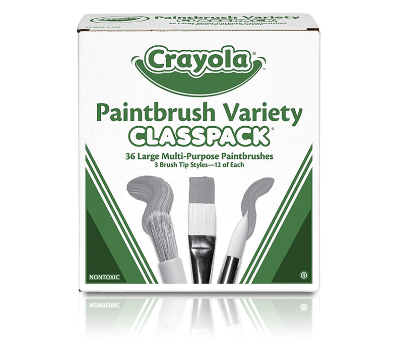 Large Variety Paint Brushes Classpack, 36 Count